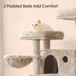 Cat Condo – Plush Fabric – Gradient Brown – Ultra-Soft with Sisal Posts