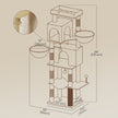 Large Cat Tree – Engineered Wood – Dark Gray/Sand Beige/Dove Gray – Multi-Level with 2 Caves and 5 Scratching Posts