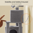 Cat Tree – Plush – Light Gray – 155 cm Multi-Level Cat Condo for Indoor Cats