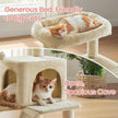 Cat Tree – Engineered Wood – Light Grey – Widened Perch for Large Cats