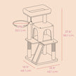 Cat Tree – Engineered Wood – Light Grey – Widened Perch for Large Cats