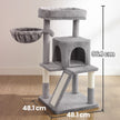 Cat Tree Tower – Engineered Wood – Light Grey – Includes Sisal Scratching Posts