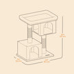 Cat Tree – Wood – Light Grey – Large Perch with Two Cat Caves and Scratching Post