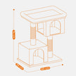 Cat Tree – Wood – Light Grey – Large Perch with Two Cat Caves and Scratching Post