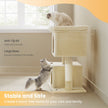 Cat Tree – Engineered Wood – Light Grey – Includes Large Perch and Plush Condos