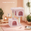 Cat Tree – Engineered Wood – Light Grey – Includes Large Perch and Plush Condos