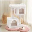 Cat Tree – Engineered Wood – Light Grey – Includes Large Perch and Plush Condos