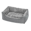 Dog Bed – Linen-Look – Light Grey – Easy to Clean with Raised Edges