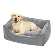 Dog Bed – Linen-Look – Light Grey – Easy to Clean with Raised Edges