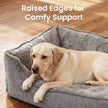 Dog Bed – Linen-Look – Light Grey – Easy to Clean with Raised Edges