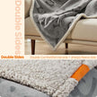 Waterproof Dog Blanket – Sherpa Fleece – Grey – Reversible Couch Cover Protector, Machine Washable