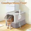 Enclosed Cat Litter Box – Plastic – Hooded – Spacious with Slide-Out Tray and Anti-Tracking Features