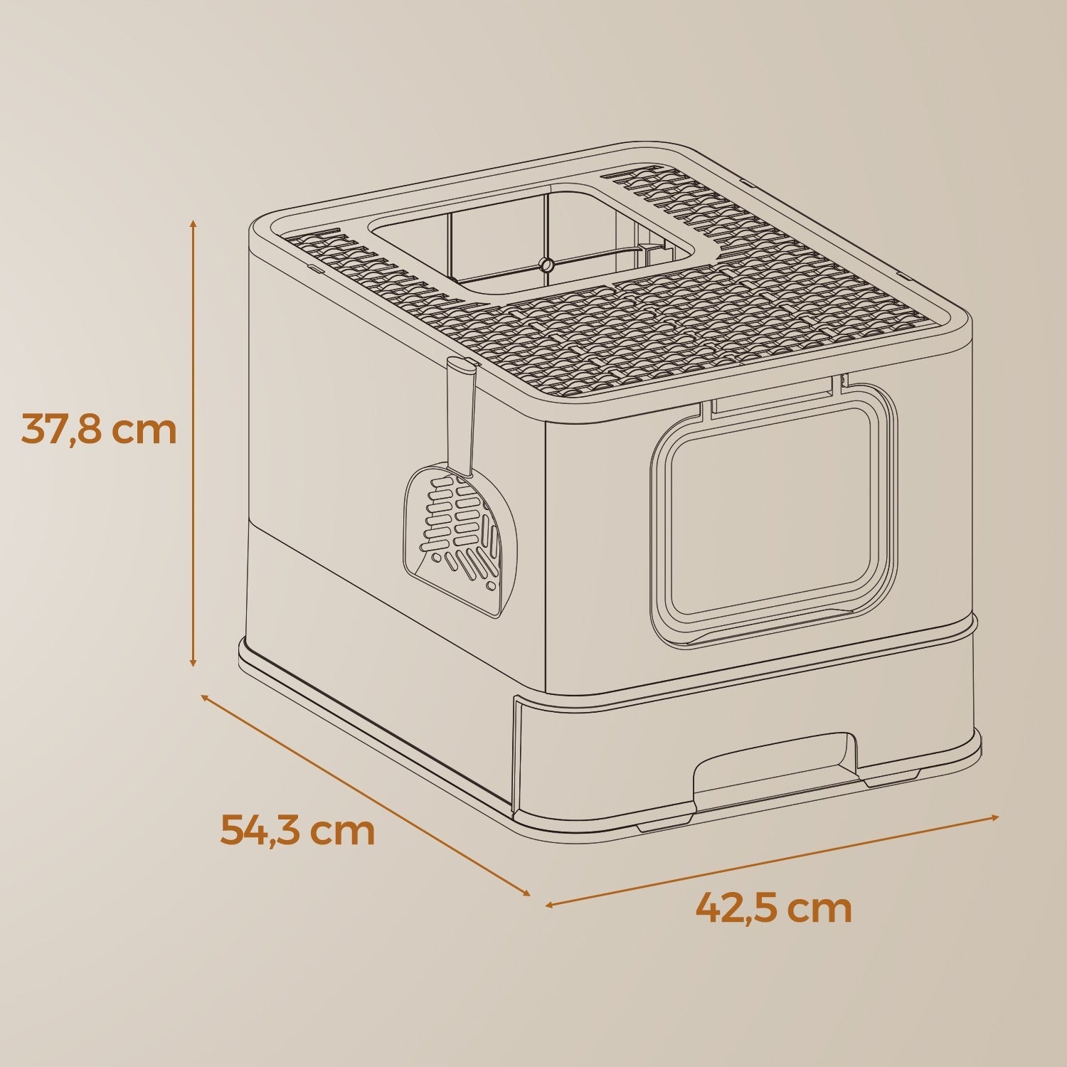 Enclosed Cat Litter Box – Plastic – Hooded – Spacious with Slide-Out Tray and Anti-Tracking Features
