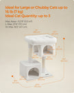 Cat Tree – Engineered Wood – Cream White – Features Scratching Posts and Cat Caves