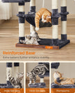 Cat Tree – Engineered Wood – Light Grey – Stable Design with Cat Cave