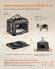 Foldable Pet Carrier – Fabric – Grey – Portable with Breathable Mesh and Storage Pockets, 91 x 63 x 63 cm