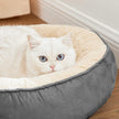 Round Dog Bed – Fabric – Dark Grey – Washable Cover, 50 cm Diameter