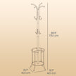 Freestanding Coat Rack – Metal – Black – 12 Hooks with Umbrella Holder