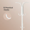 Freestanding Coat Rack – Metal – Black – 12 Hooks with Umbrella Holder
