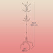 Coat Stand – Metal – Black – 12 Hooks, 4 Legs