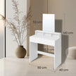 Dressing Table – Wood – Cloud White – Modern Design with Large Mirror and Drawers
