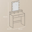 Vanity Table – MDF – White – LED Mirror with Adjustable Brightness and Storage Compartments