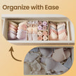 Dresser Drawer Organizer – Linenette Non-Woven Fabric – Dark Grey – Set of 6 Foldable Storage Bins for Socks and Accessories