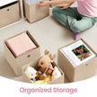 Foldable Storage Boxes – Fabric – Sand Beige – Set of 6, 30 x 30 x 30 cm, Ideal for Cube Storage Units and Clothes Storage