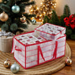 Christmas Ornament Storage Box – Fabric – Cherry Red – 128 Slots with Modular Dividers