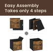 Set of 6 Foldable Storage Boxes – Non-Woven and Oxford Fabric – Rustic Brown and Black – 30 x 30 x 30 cm, Suitable for Cubic Furniture