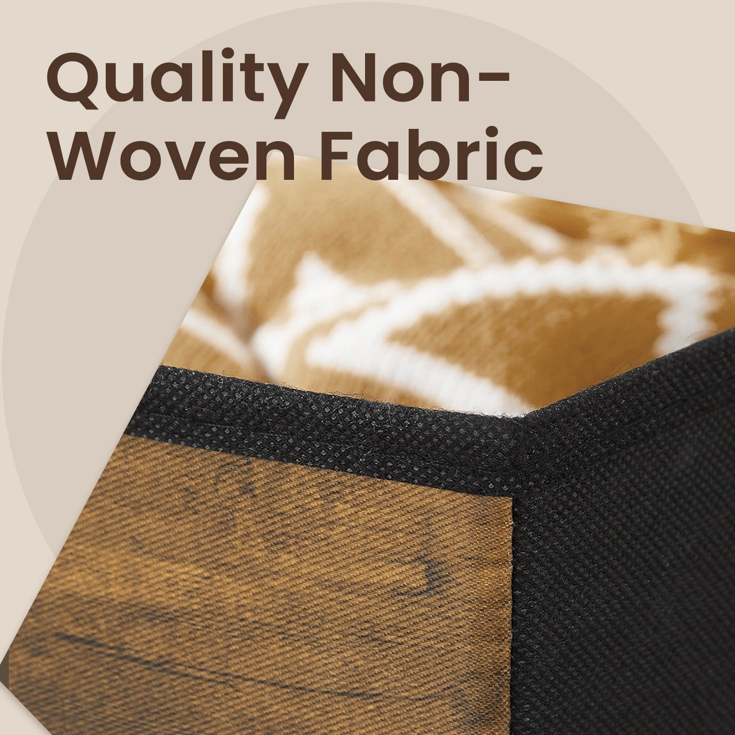Set of 6 Foldable Storage Boxes – Non-Woven and Oxford Fabric – Rustic Brown and Black – 30 x 30 x 30 cm, Suitable for Cubic Furniture