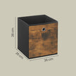 Storage Cubes – Oxford and Non-Woven Fabric – Rustic Brown and Black – Foldable Set of 6 with Handle