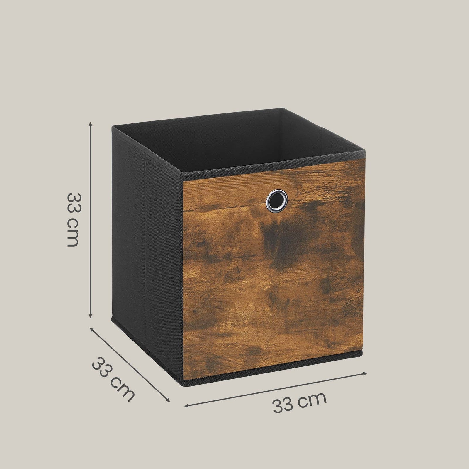 Storage Boxes – Non-Woven Fabric – Grey – Foldable Set of 6 with Handle