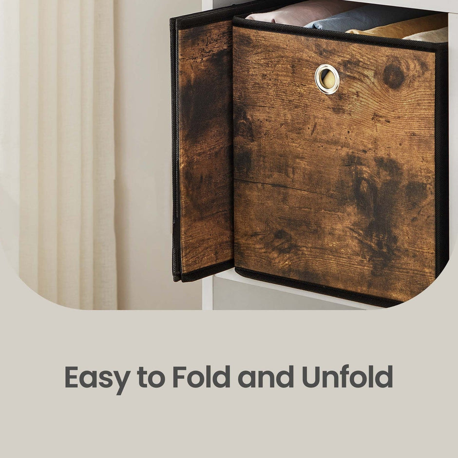 Storage Boxes – Non-Woven Fabric – Grey – Foldable Set of 6 with Handle