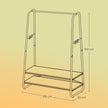 Heavy-Duty Clothes Rack – Steel – Cloud & Matte White – 2 Shelves and 6 S-Hooks