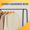 Garment Rack – Metal and Wood – Ebony Black – Shoe Shelf, 5-Tier Storage, 6 Side Hooks