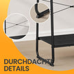 Garment Rack – Metal and Wood – Ebony Black – Shoe Shelf, 5-Tier Storage, 6 Side Hooks