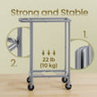 Rolling Laundry Hamper – Steel Frame – Grey – Removable Liner, 90 L Capacity