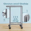 Rolling Laundry Hamper – Steel Frame – Grey – Removable Liner, 90 L Capacity