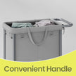 Rolling Laundry Hamper – Steel Frame – Beige – 2-Section with Removable Liner and Handle, 140 L