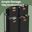 Laundry Sorter – Fabric – Ink Black and Chestnut Brown – Rolling with 4 Removable Liners and Shelf
