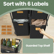 Laundry Sorter – Fabric – Ink Black and Chestnut Brown – Rolling with 4 Removable Liners and Shelf