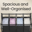 Mobile Laundry Organizer Cart – Fabric – Black – 4 Detachable Bags with Rolling Trolley Design