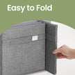 Foldable Storage Cube Set of 4 – Oxford and Linen-Look Fabric – Grey – Washable with Dual Handles and Metal Label Holders