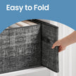 Set of 3 Fabric Storage Bins – Fabric – Ink Black – Foldable with Handles and Label Holders