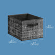Set of 3 Fabric Storage Bins – Fabric – Ink Black – Foldable with Handles and Label Holders
