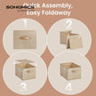 Set of 3 Fabric Storage Bins – Fabric – Ink Black – Foldable with Handles and Label Holders
