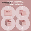 Set of 3 Fabric Storage Bins – Fabric – Ink Black – Foldable with Handles and Label Holders
