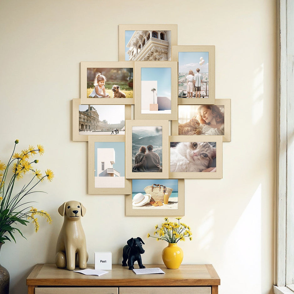 Collage Picture Frame – MDF – Cloud White – 10-Opening for 4x6 Photos