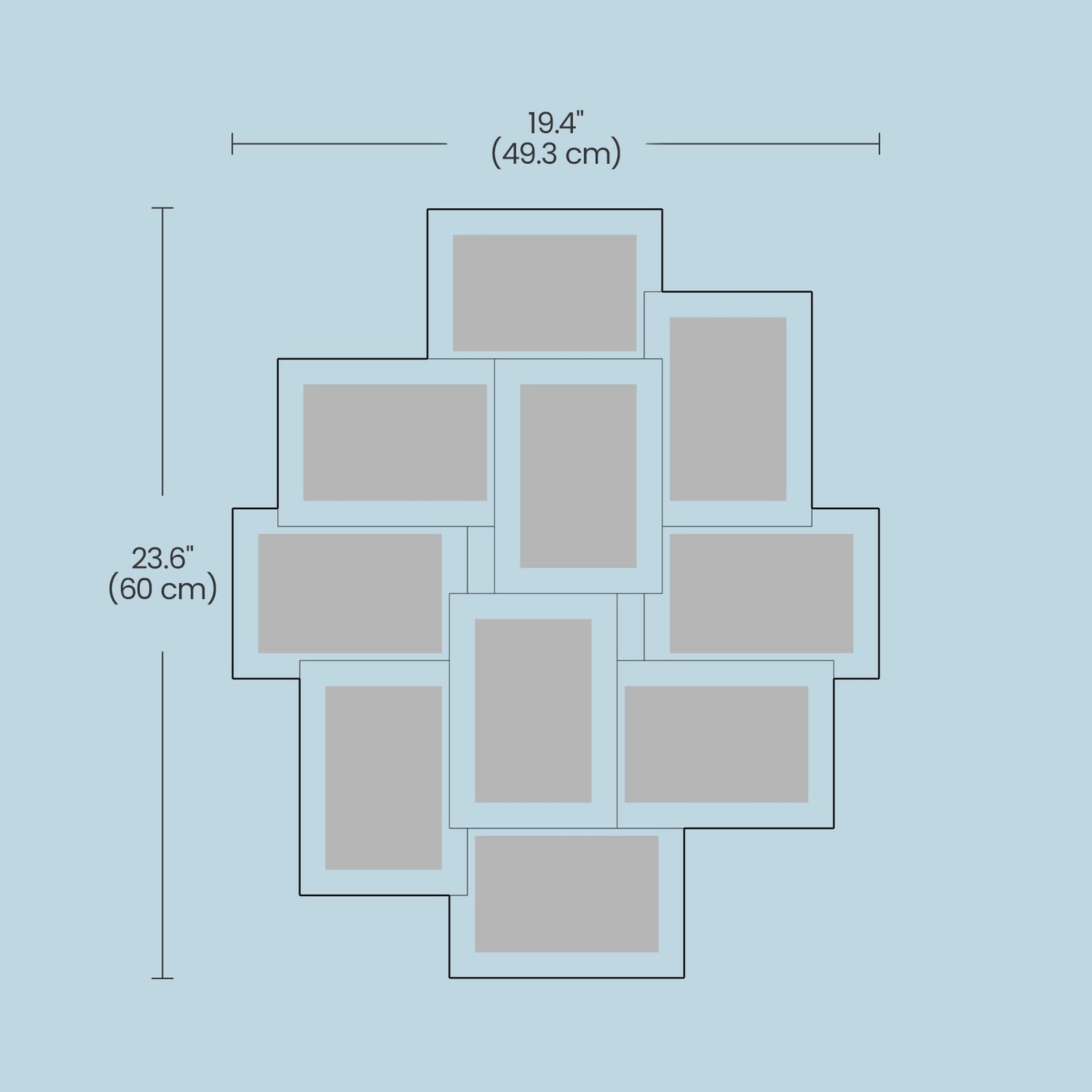 Collage Picture Frame – MDF – Cloud White – 10-Opening for 4x6 Photos